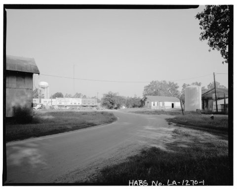General view of depot in context, looking northwest - Missouri Pacific Railway Depot, Natches Street (State Highway 15)…