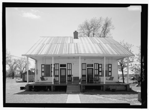 ELEVATION VIEW OF THE NORTHEAST (FRONT) FACADE - Herman-Christophe House, 1728 Louisiana State Highway 484, Natchez, Na…