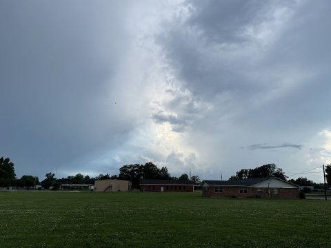 Clouds with a ray of sunlight over Madison Parish 01