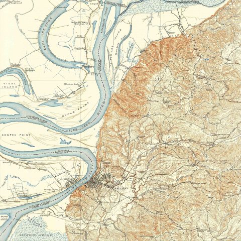 MS Natchez and surrounding area map 1922
