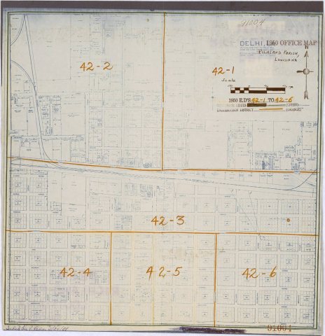 1950 Census Enumeration District Maps - Louisiana (LA) - Richland Parish - Delhi - ED 42-1 to 6