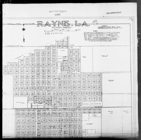 1940 Census Enumeration District Maps - Louisiana (LA) - Acadia Parish - Rayne - ED 1-1, ED 1-2