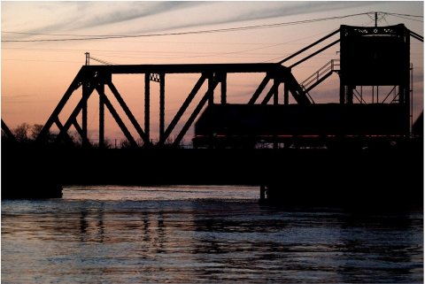 The Crescent crossing the West Pearl River at sunset, March 2010