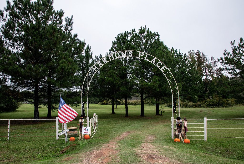 The entrance to the Harmon family farm in north Louisiana's Bienville Parish, near the town of Arcadia has both a patri…