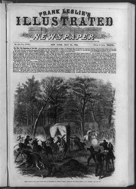 Rebel attack on Gen. Lee's wagon train at Mansfield, La., April 8