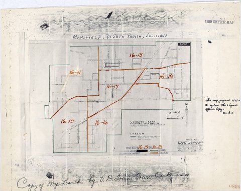 1950 Census Enumeration District Maps - Louisiana (LA) - De Soto Parish - Mansfield - ED 16-13 to 18