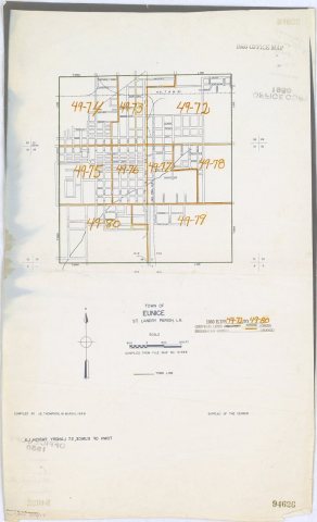 1950 Census Enumeration District Maps - Louisiana (LA) - St. Landry Parish - Eunice - ED 49-72 to 80