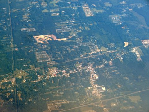 Walker, Louisiana from the air, April 2021