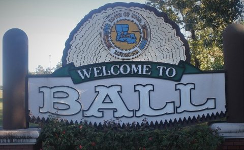 Welcome sign at Ball, LA IMG 0118