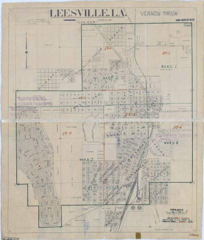 1950 Census Enumeration District Maps - Louisiana (LA) - Vernon Parish - Leesville - ED 58-1 to 6
