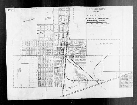 1940 Census Enumeration District Maps - Louisiana (LA) - Beauregard Parish - De Ridder - ED 6-5, ED 6-6, ED 6-7