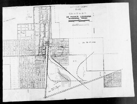 1940 Census Enumeration District Maps - Louisiana (LA) - Beauregard Parish - De Ridder - ED 6-5, ED 6-6, ED 6-7