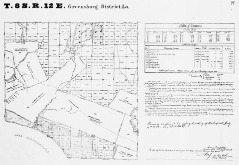 522.01464 OFFICIAL PLAT MAP 1856 ORIGINAL PLAT OF T 08S, R 12E, GRE