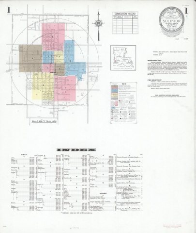 Sanborn Fire Insurance Map from Sulphur, Calcasieu Parish, Louisiana, 1946, Plate 0001