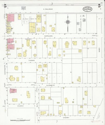 Sanborn Fire Insurance Map from Sulphur, Calcasieu Parish, Louisiana, 1929, Plate 0005