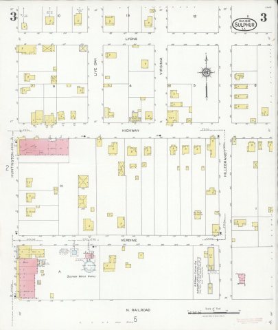 Sanborn Fire Insurance Map from Sulphur, Calcasieu Parish, Louisiana, 1929, Plate 0003