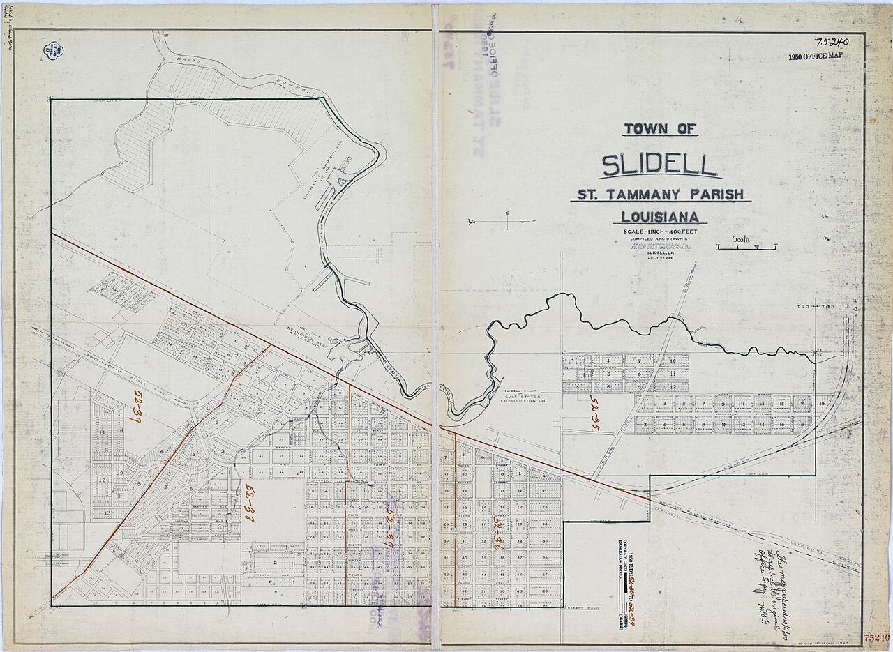 1950 Census Enumeration District Maps - Louisiana (LA) - St. Tammany Parish - Slidell - ED 52-35 to 39
