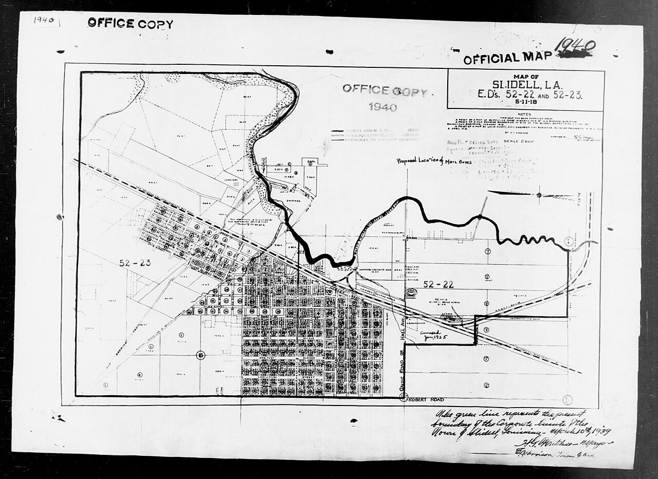 1940 Census Enumeration District Maps - Louisiana (LA) - St. Tammany Parish - Slidell - ED 52-22, ED 52-23