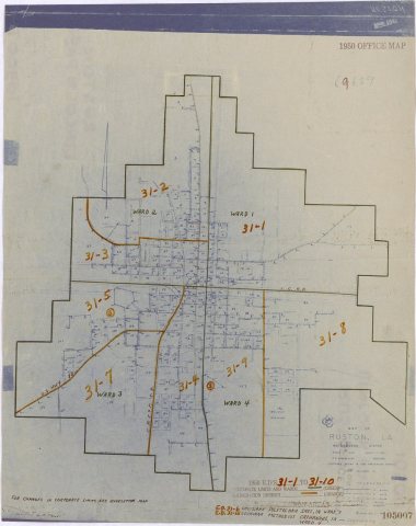 1950 Census Enumeration District Maps - Louisiana (LA) - Lincoln Parish - Ruston - ED 30-1 to 10