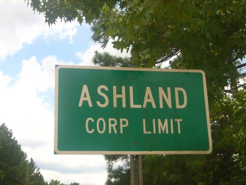 Ashland, LA, entrance sign IMG 1624