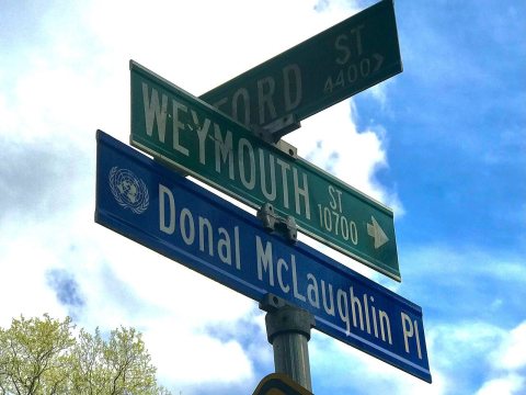 Donal McLaughlin Place and Weymouth Street Signs