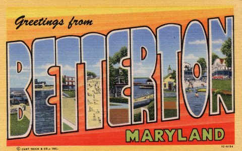 Greetings from Betterton, Maryland - Large Letter Postcard