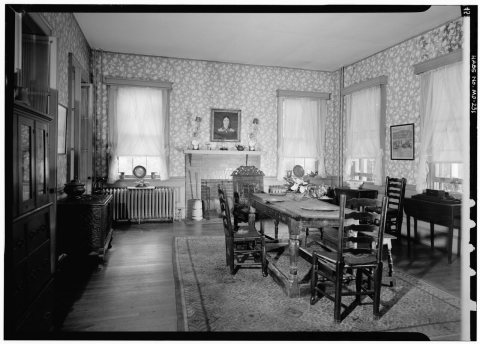 June 1964 GENERAL VIEW, DINING ROOM OF REAR WING (DEMOLISHED) - Smyth-Letherbury House, 107 Water Street