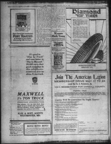 The Democratic advocate. (Westminster, Md.) May 21, 1920