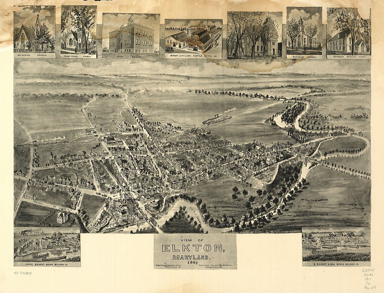 View of Elkton, Maryland 1907