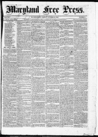 Maryland free press. (Hagerstown Md.) October 31, 1862