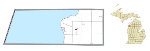 Beulah (village), MI location