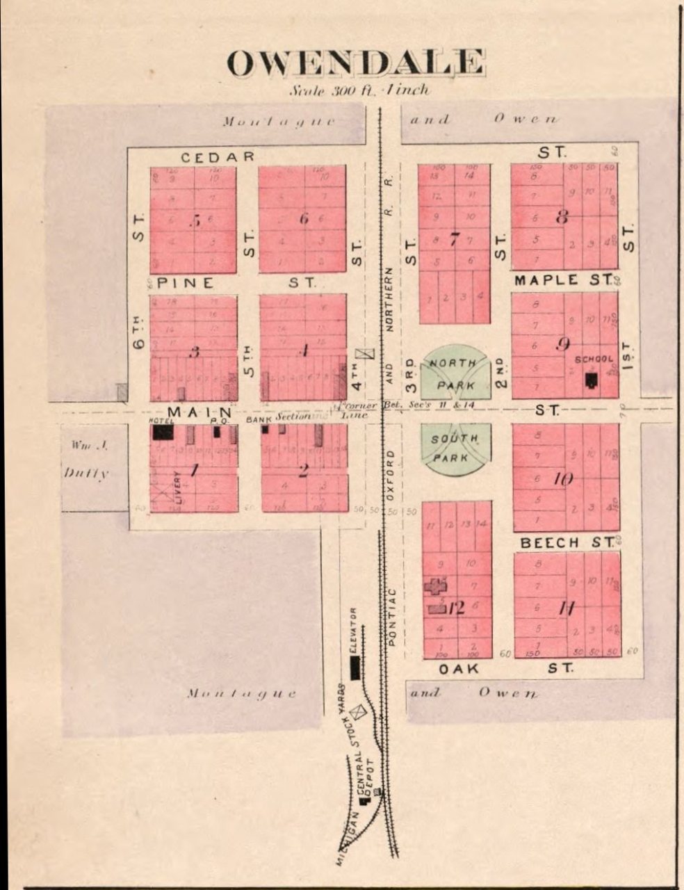 Map of Owendale, Michigan (1904)