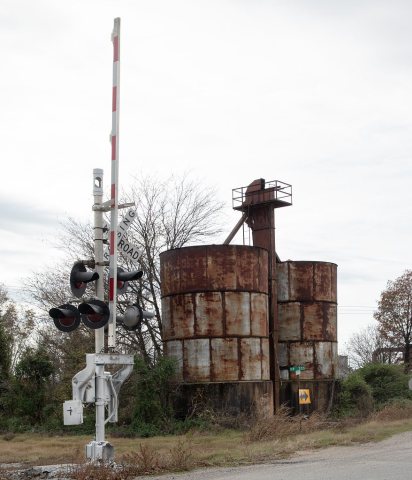 Rusted water containers near the tiny town of Cash (a version of the name of the nearby Cache River) in Craighead Count…
