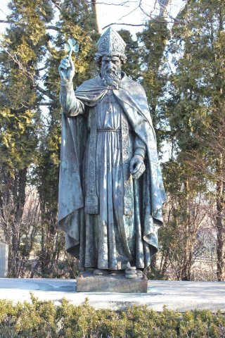 Saint Patrick Statue, Saint Joseph Parish Family Center, 8743 US 12