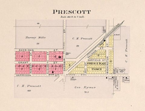 Plat map of Prescott, Michigan (1903)