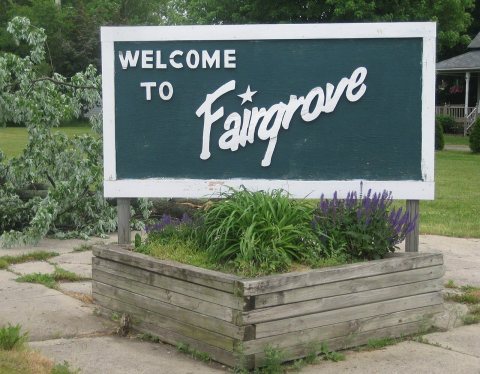 Fairgrove, Michigan, village sign