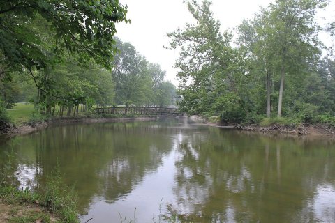 Lower huron metropark huron river bridge