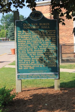 Historical Marker, Old Van Buren Township Hall, 405 Main Street