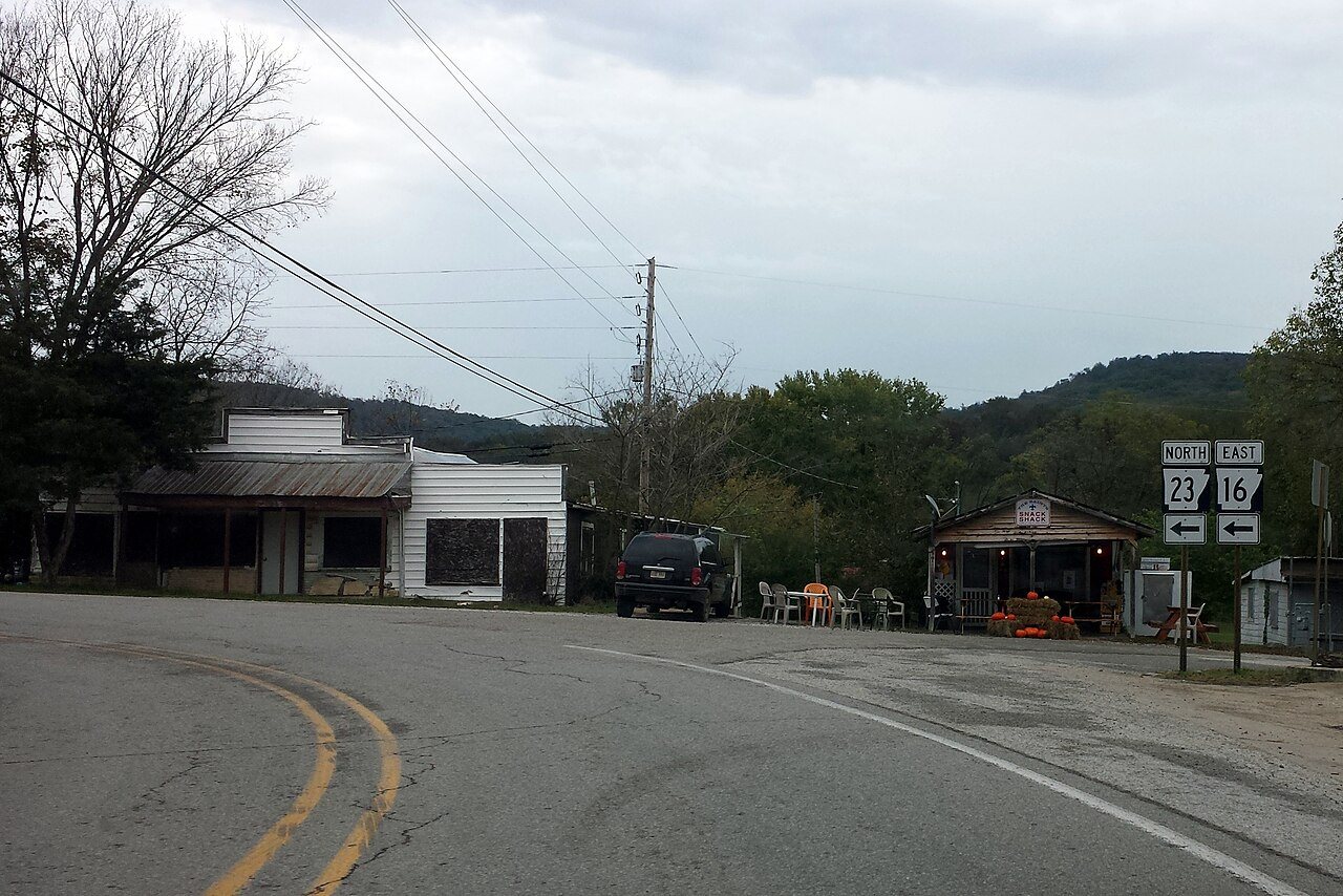 Highway 16 and 23 turn left in