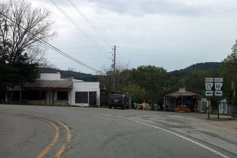 Highway 16 and 23 turn left in
