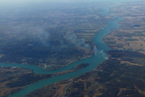 St. Clair River Aerial - Michigan Ontario