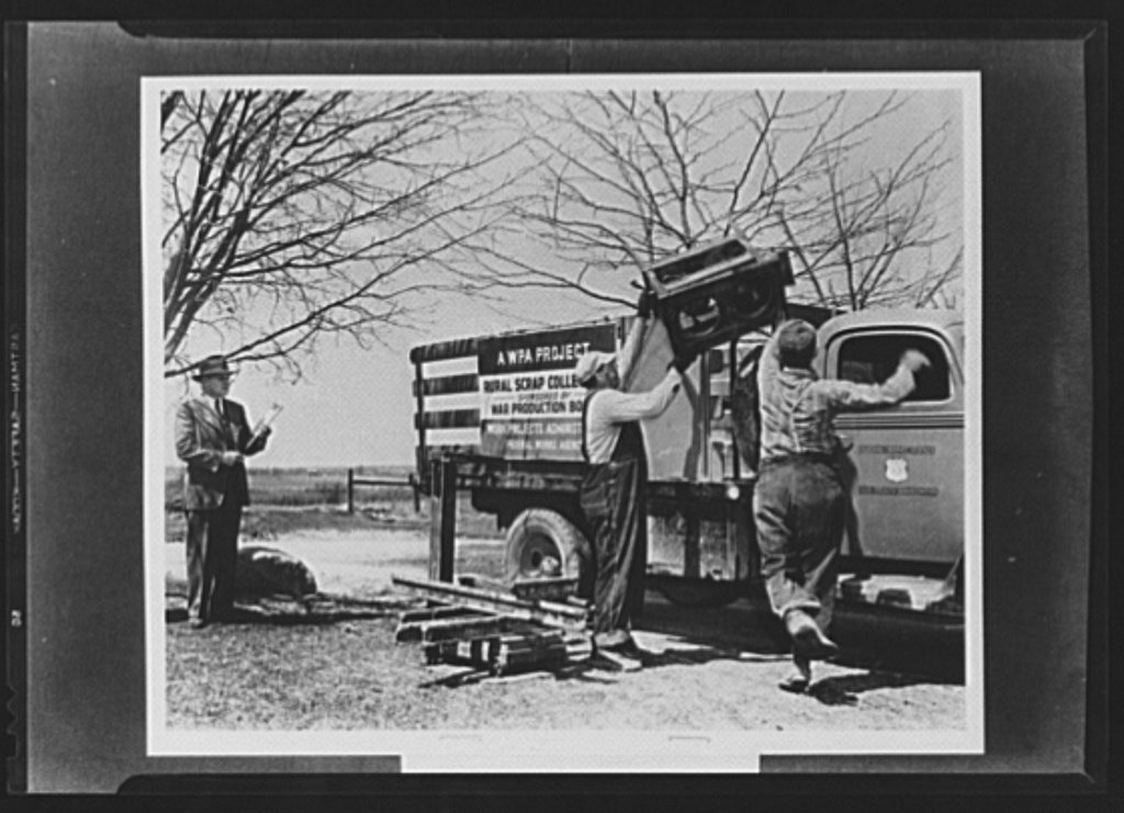 Metal salvage scrap. Heavy steel scrap, salvaged at the Wright farm