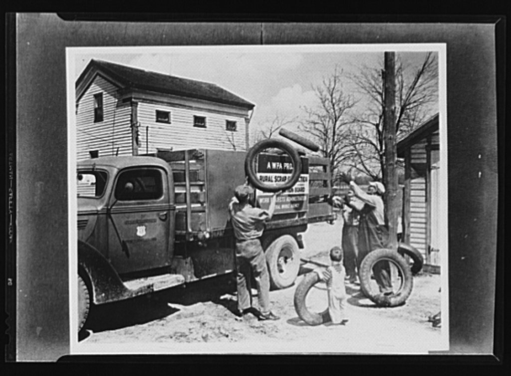 Metal scrap salvage. The rural scrap collection project sponsored by the War Production Board (WPB) received a good loa…
