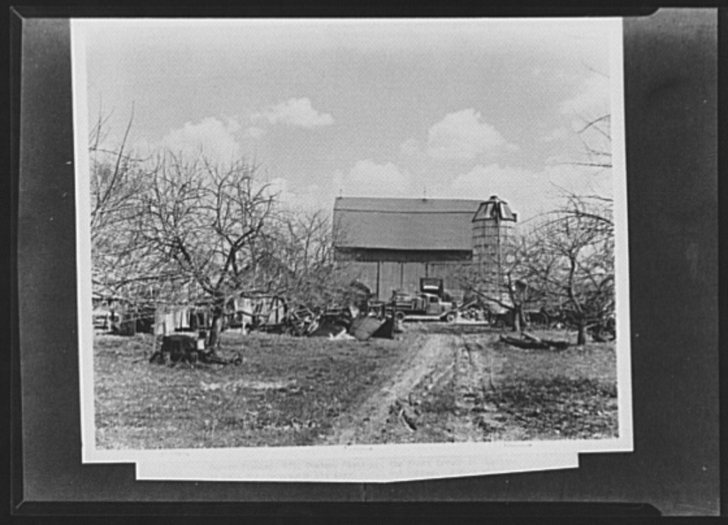 Rural scrap salvage. Farmyards hold vast stores of scrap metal and rubber. Harvey Fischer, Route 1