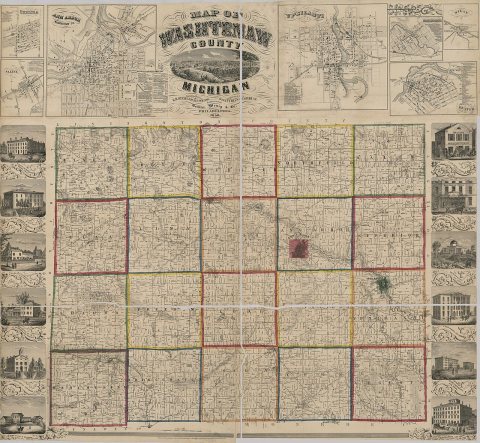 Map of Washtenaw County, Michigan - from actual surveys
