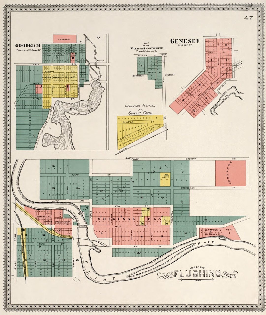 Atlas of Genesee County, Michigan - containing maps of every township in the county, with village and city plats, also …