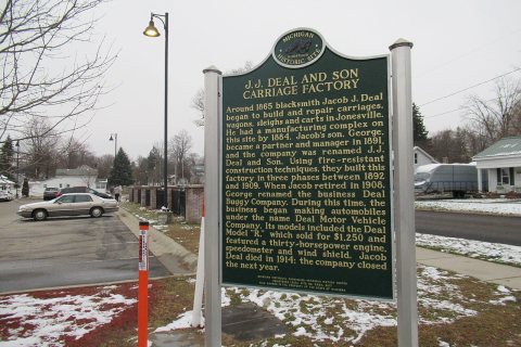 JJ Deal and Sons Carriage Factory historic marker