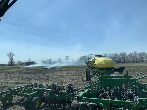 Planting beans in