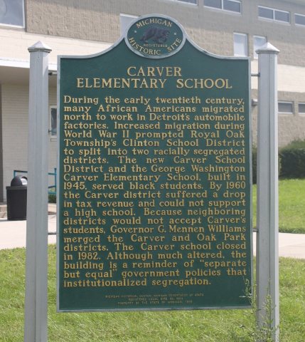 Carver Elementary School Marker