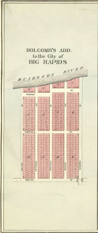 Map of Holcomb's Addition, Big Rapids, Michigan (1900)